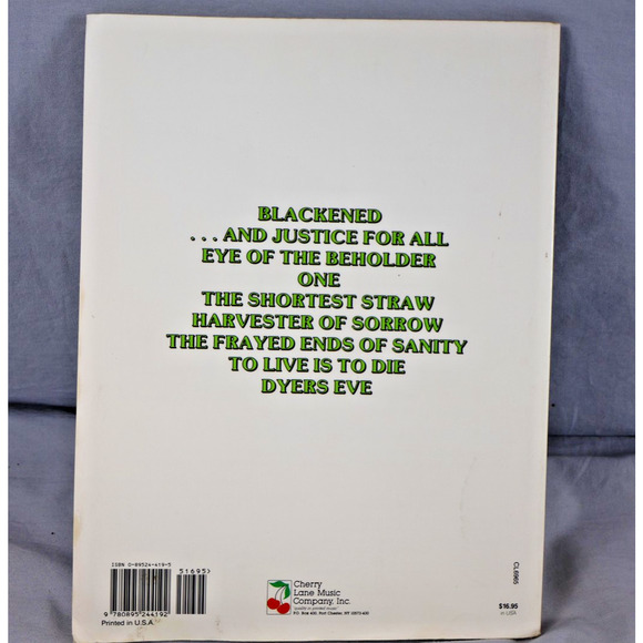 Vintage 1989 Metallica And Justice For All Guitar Tab Songbook Full Album - Picture 2 of 5